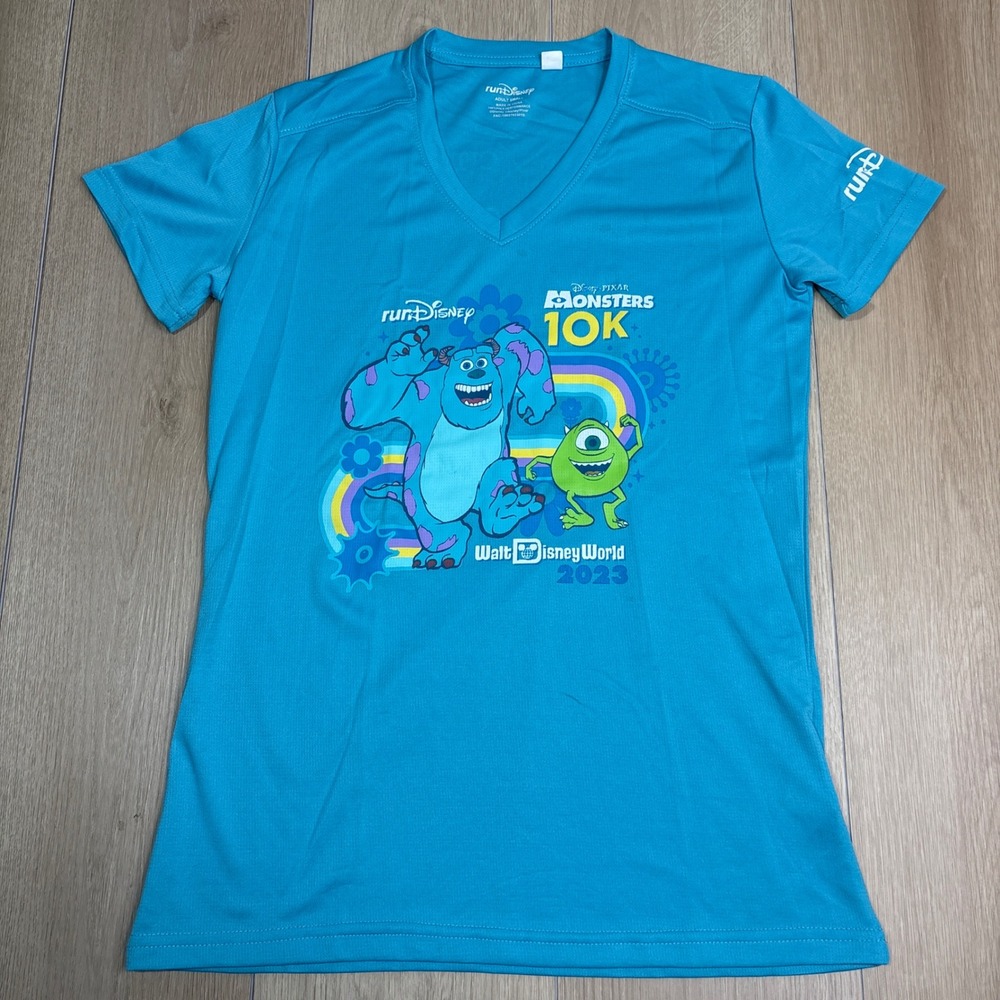 runDisney Monsters 10K 2023 Walt Disney World Blue Performance‎ Shirt Womens S